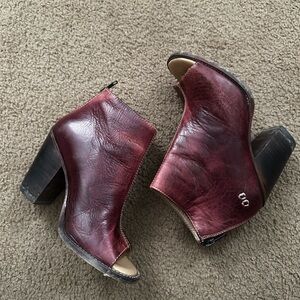 Bed Stu Red Open Toed Boots Size 6